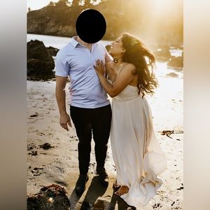 Anthropologie cream maxi dress